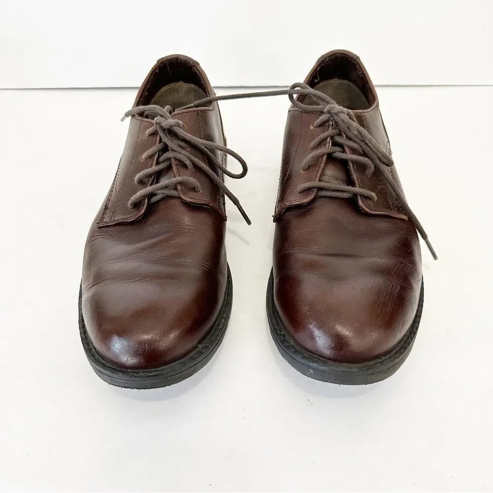 WOLVERINE W20512 BEDFORD OXFORD MN'S Brown Leather Work Shoes Size 11